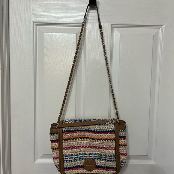 TORY BURCH Marion Woven Small Flap Shoulder Bag Boho - Picture 4 of 10